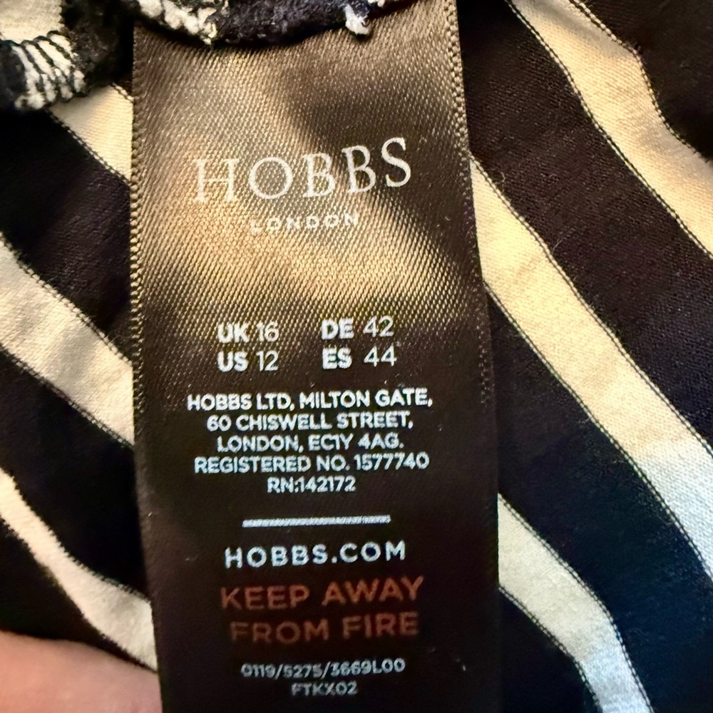 Hobbs of London Navy and White Striped Dress - Picture 9 of 9